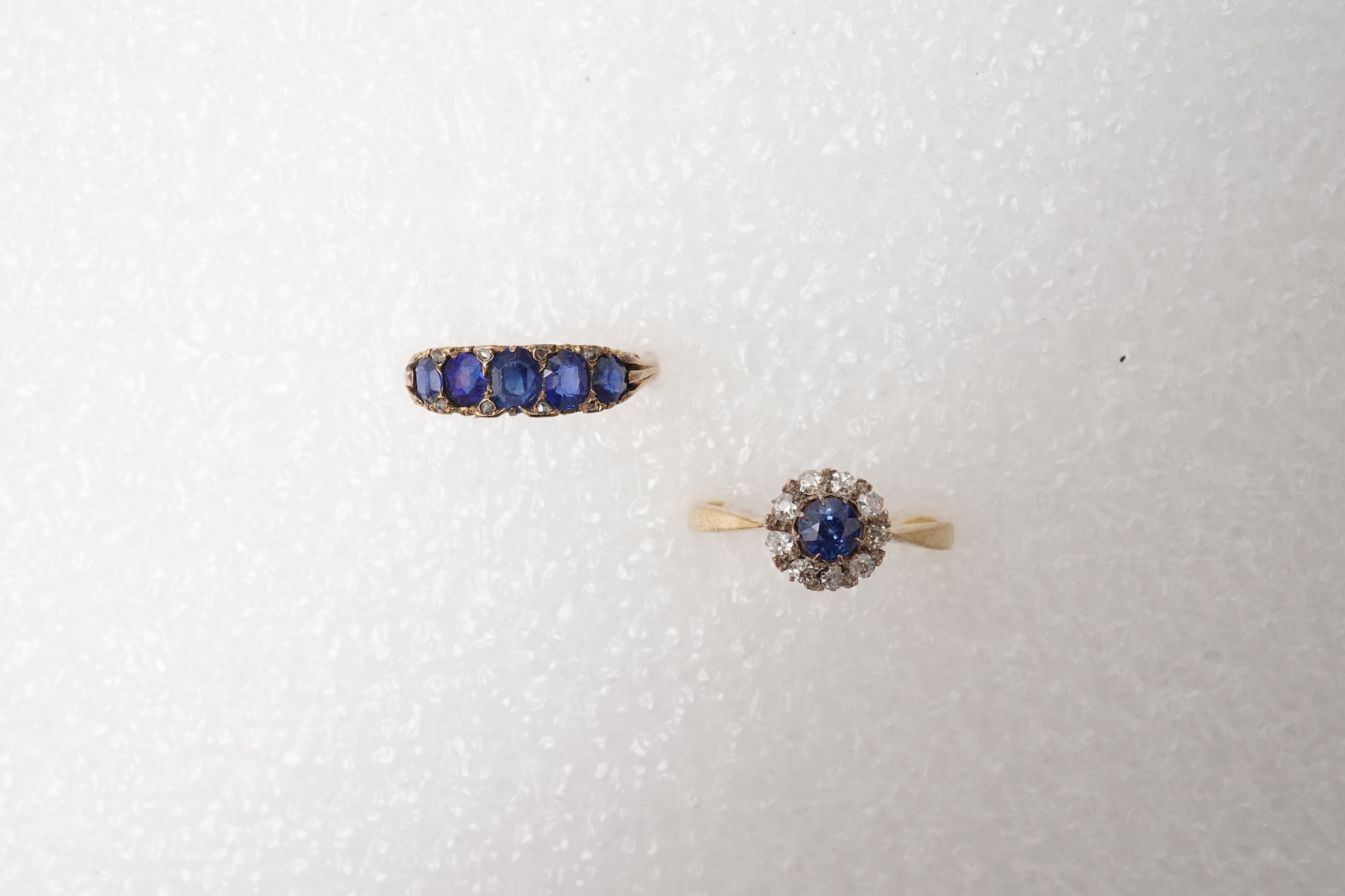 Two sapphire and diamond rings, early 20th century